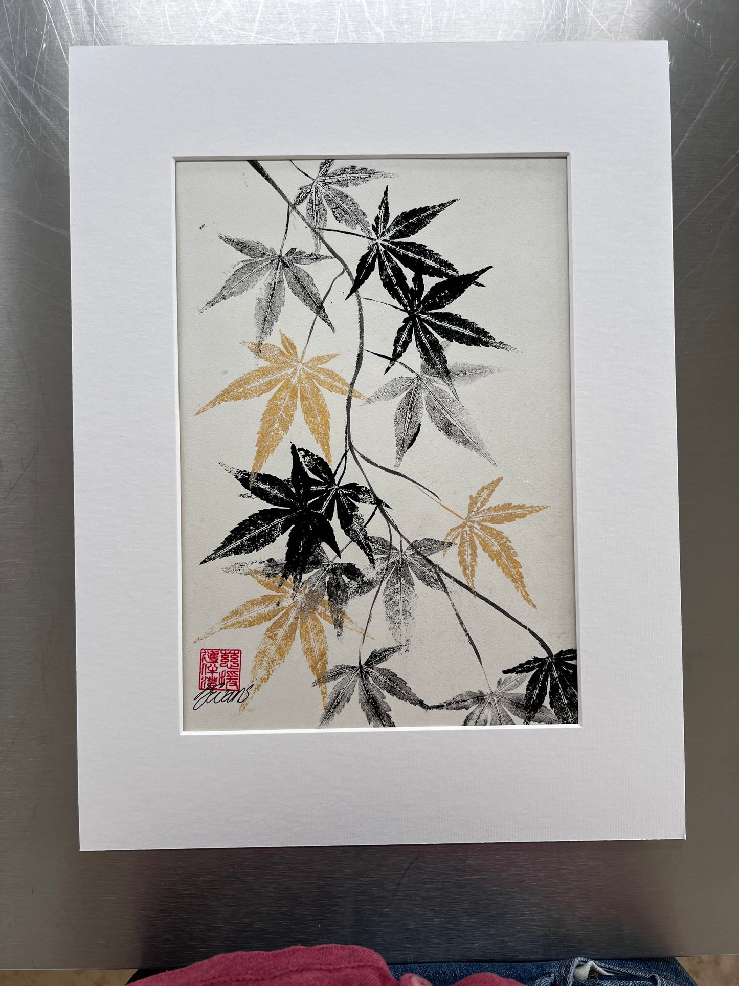 Acer Gyotaku on handmade Japanese Kozo Paper.