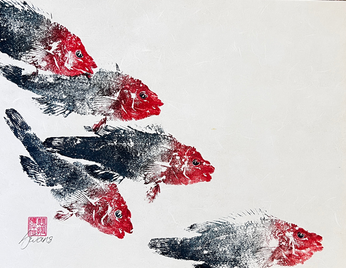 Menai Strait Wrasse Gyotaku Print