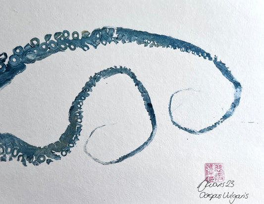 Gyotaku Impression taken from Octopus Vulgaris Tentacles