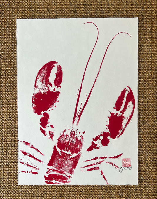 Lobster Love, Gyotaku Impression of an Anglesey Lobster