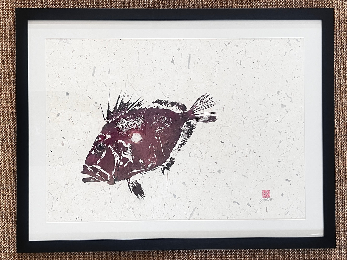 Gyotaku of John Dory on Hand made Thai Mulberry Paper