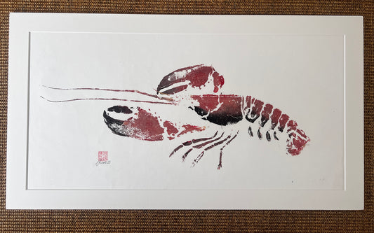 Menai Strait Lobster, Gyotaku Printed and Wet Mounted.