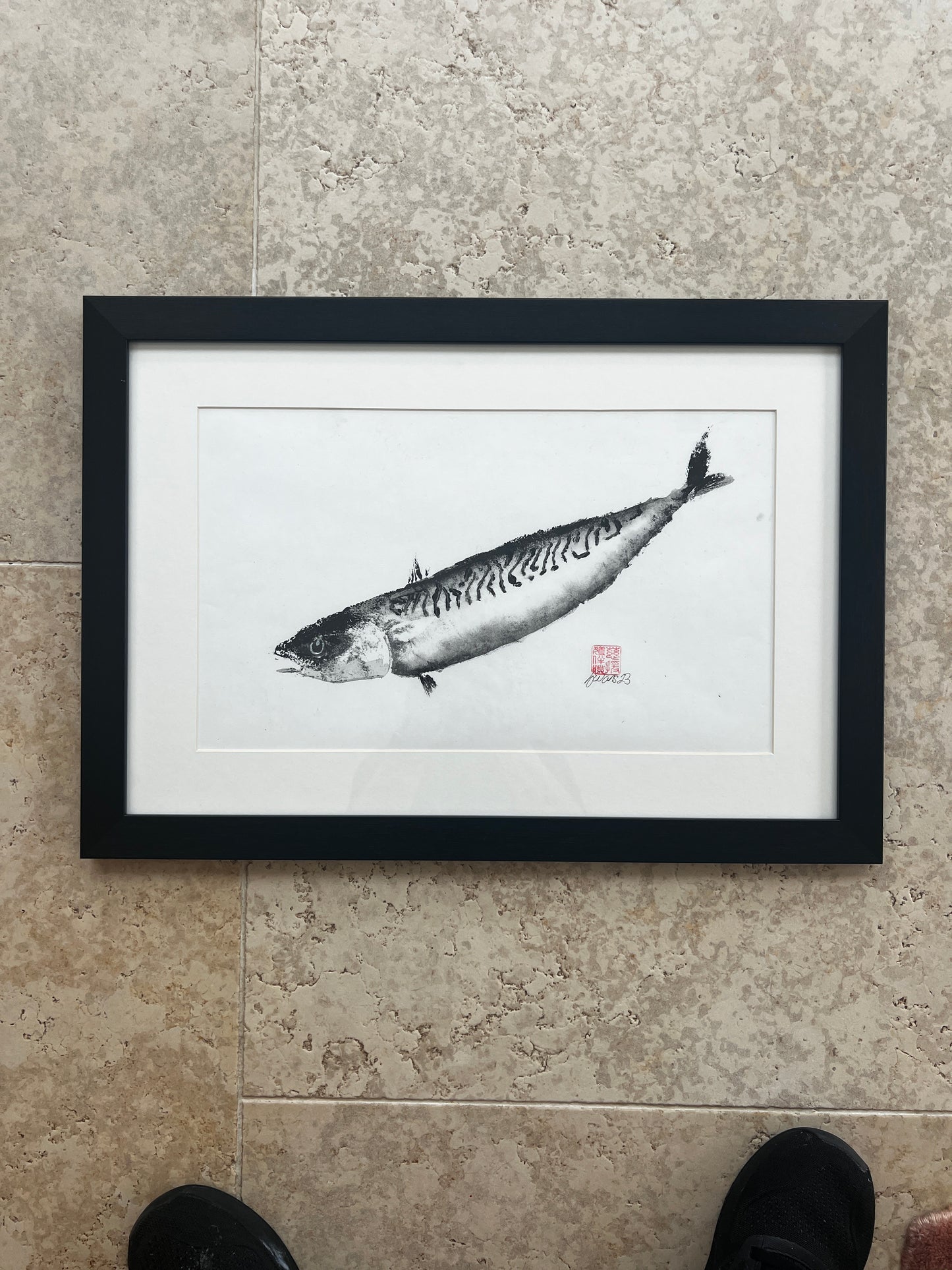 MACKEREL, HAND PAINTED GYOTAKU