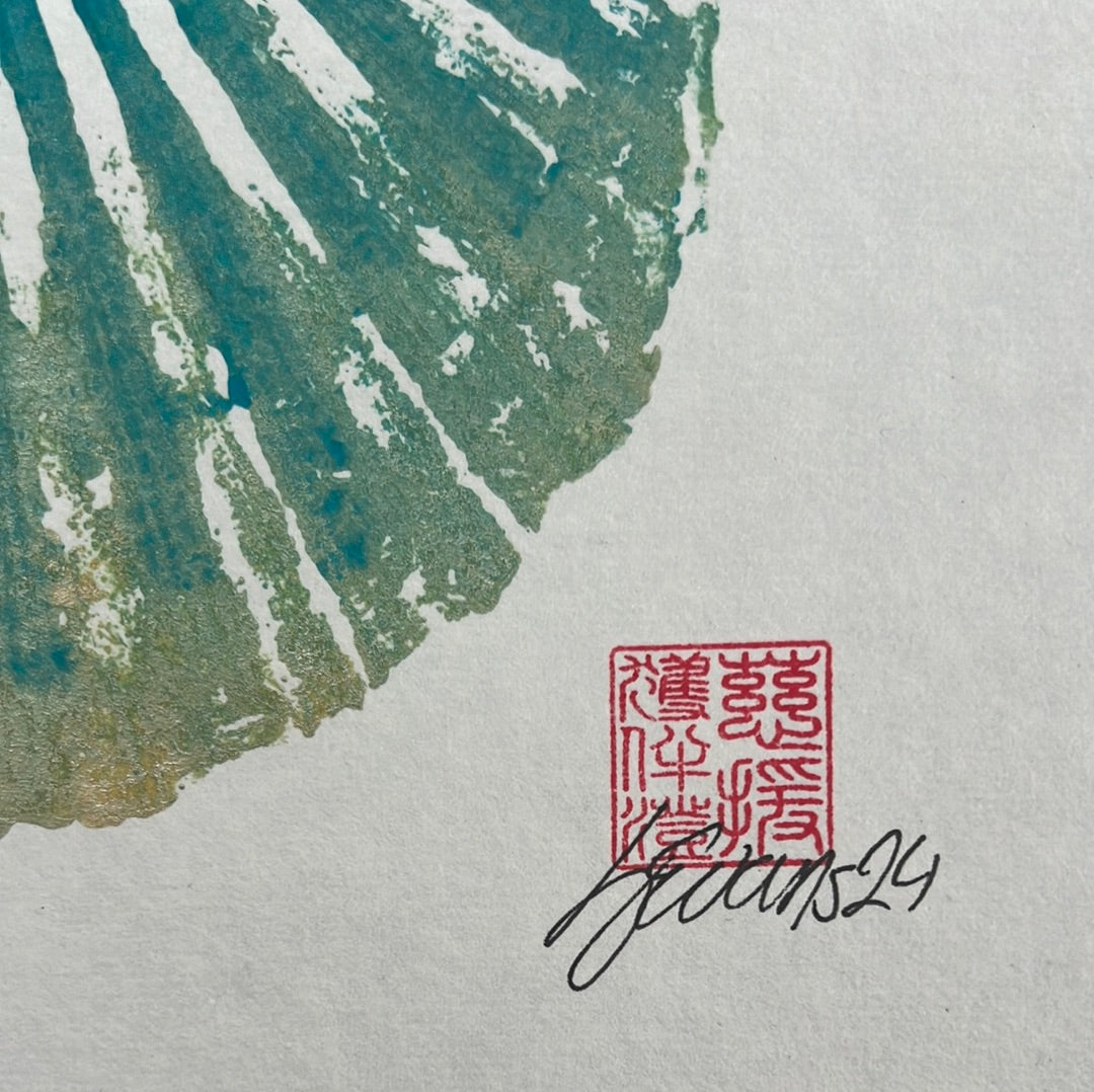 Scallop Shell Duo Gyotaku