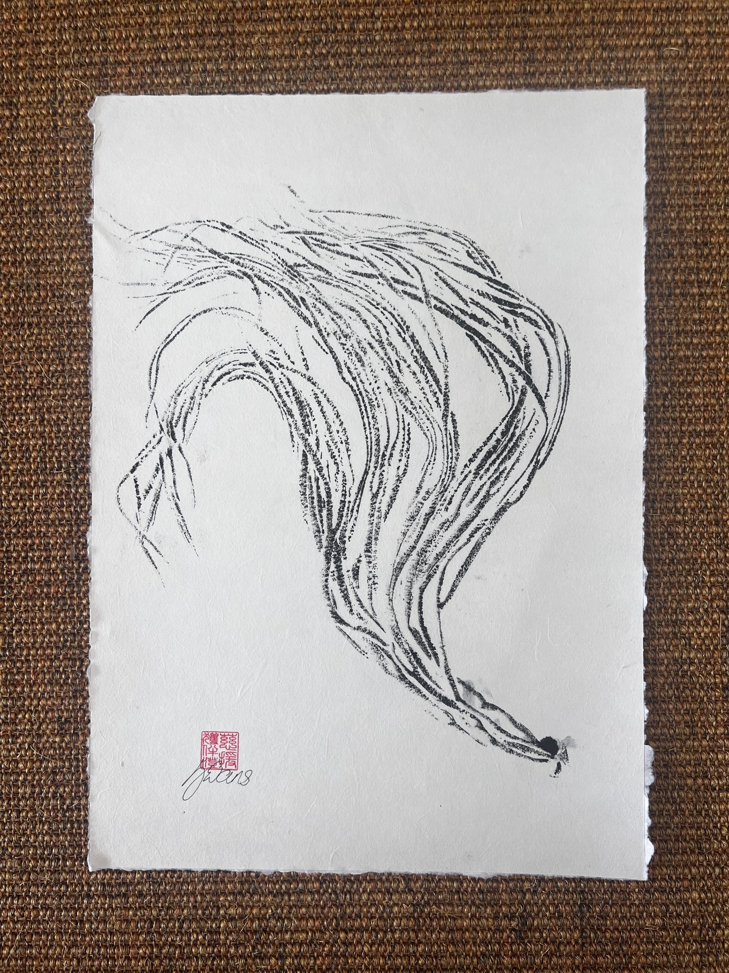 Sea Spaghetti – Gyotaku Print