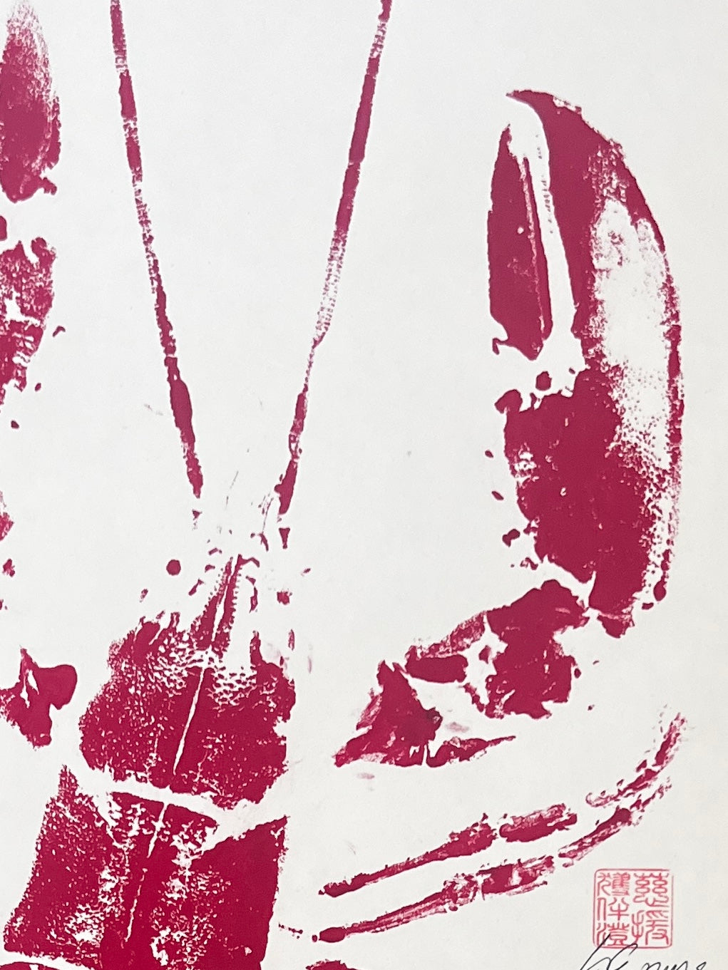Lobster Love, Gyotaku Impression of an Anglesey Lobster
