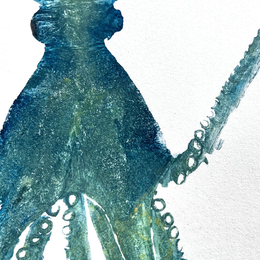 Gyotaku impression taken from the surface of Octopus