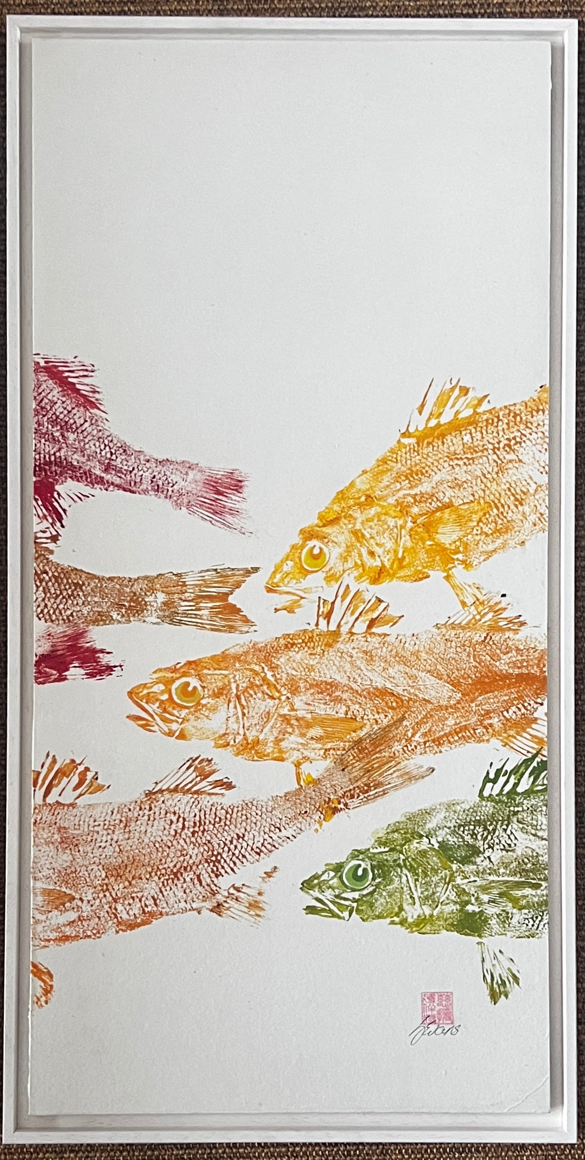 Four Panel Multicoloured Sea Bass Print