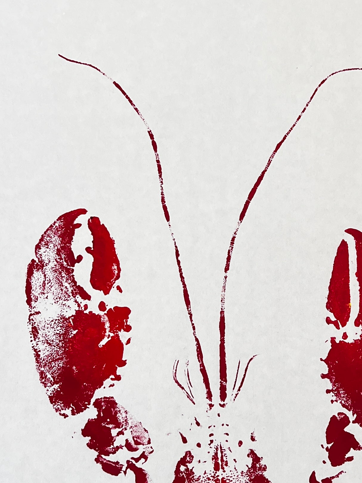 Menai Strait Lobster, Gyotaku Printed in Red ink.