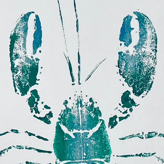 Menai Strait Lobster, Gyotaku Printed in Green Ink