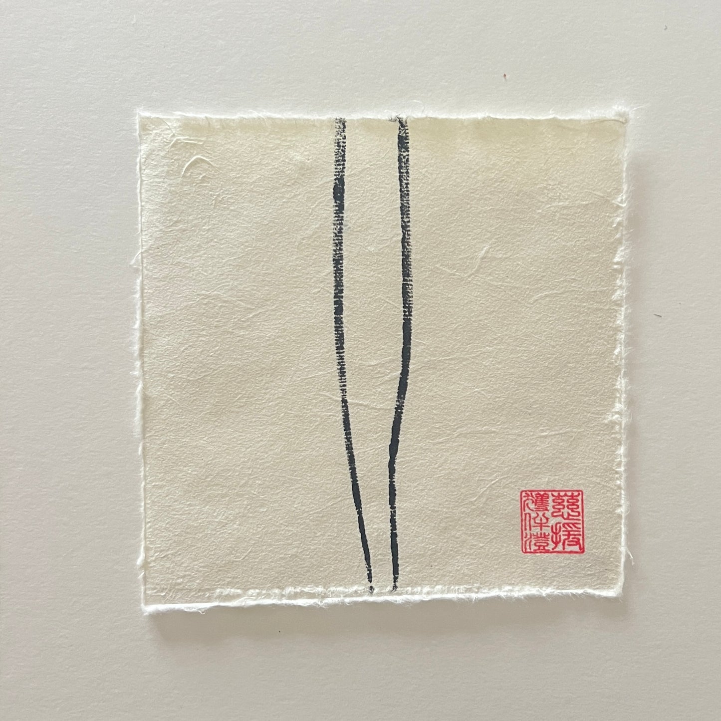 Lobster Antenna Mini Print – Blue & Gold on Thai Mulberry Paper
