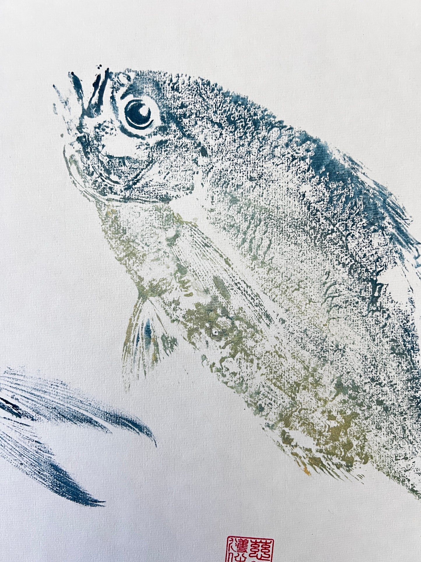 A4 Gyotaku of a Snapper