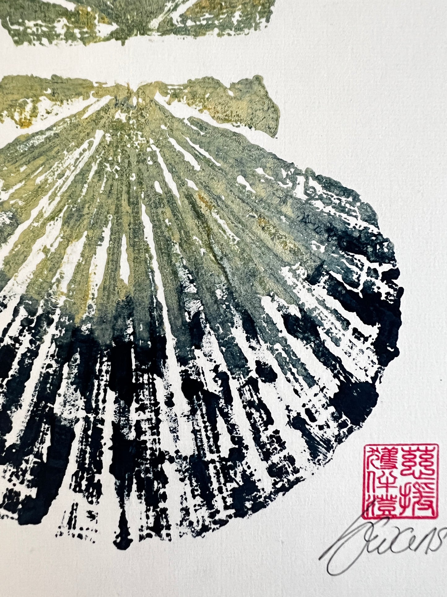 Scallop Shell Duo Gyotaku