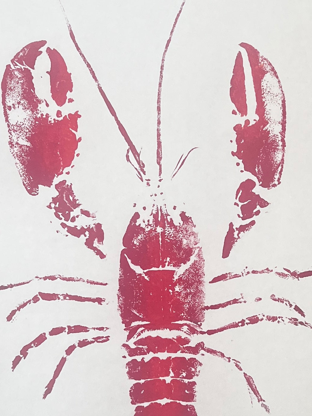 Menai Strait Lobster, Gyotaku Printed in Red ink.