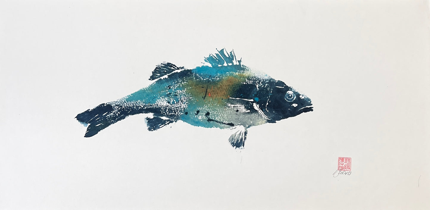 Anglesey Sea Bass Gyotaku