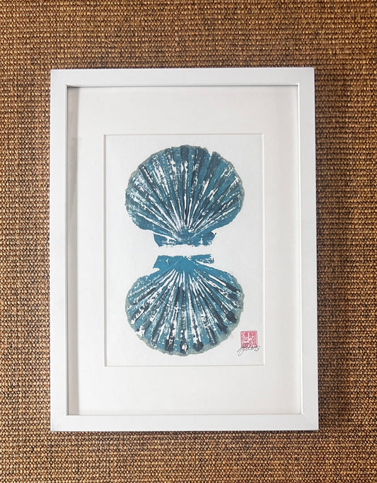 Scallop Shell Duo Gyotaku