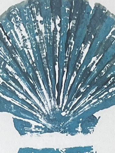 Scallop Shell Duo Gyotaku