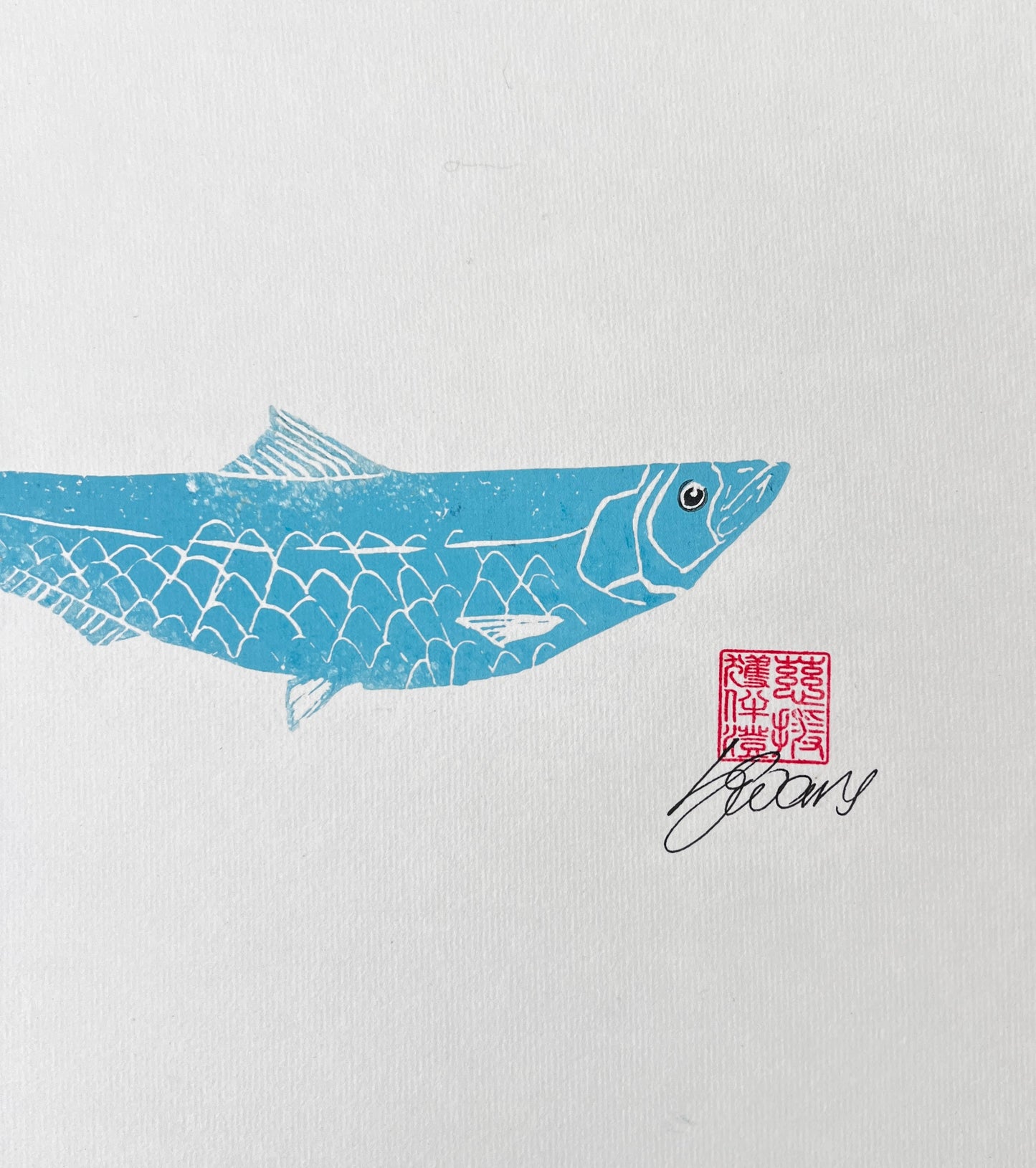 A4 Sardine Lino Print Gyotau