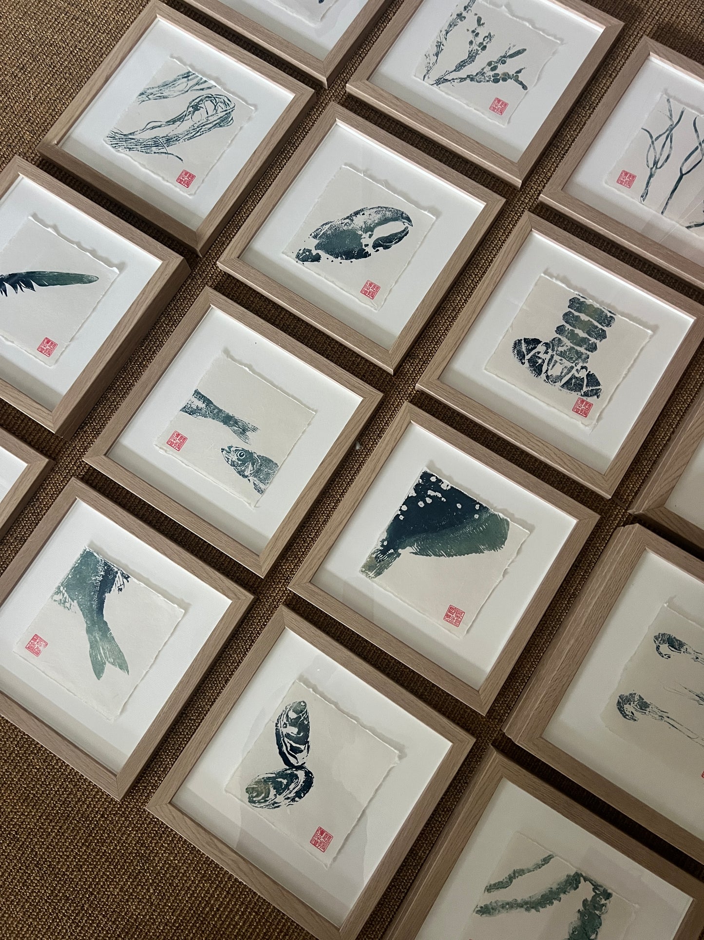 Swan Feather Mini Print – Black Ink on Thai Mulberry Paper