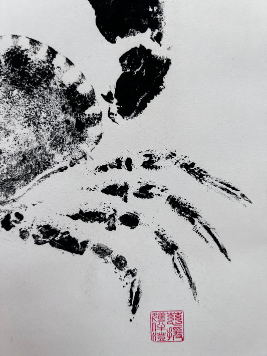 Hand Printed Gyotaku Anglesey Crab