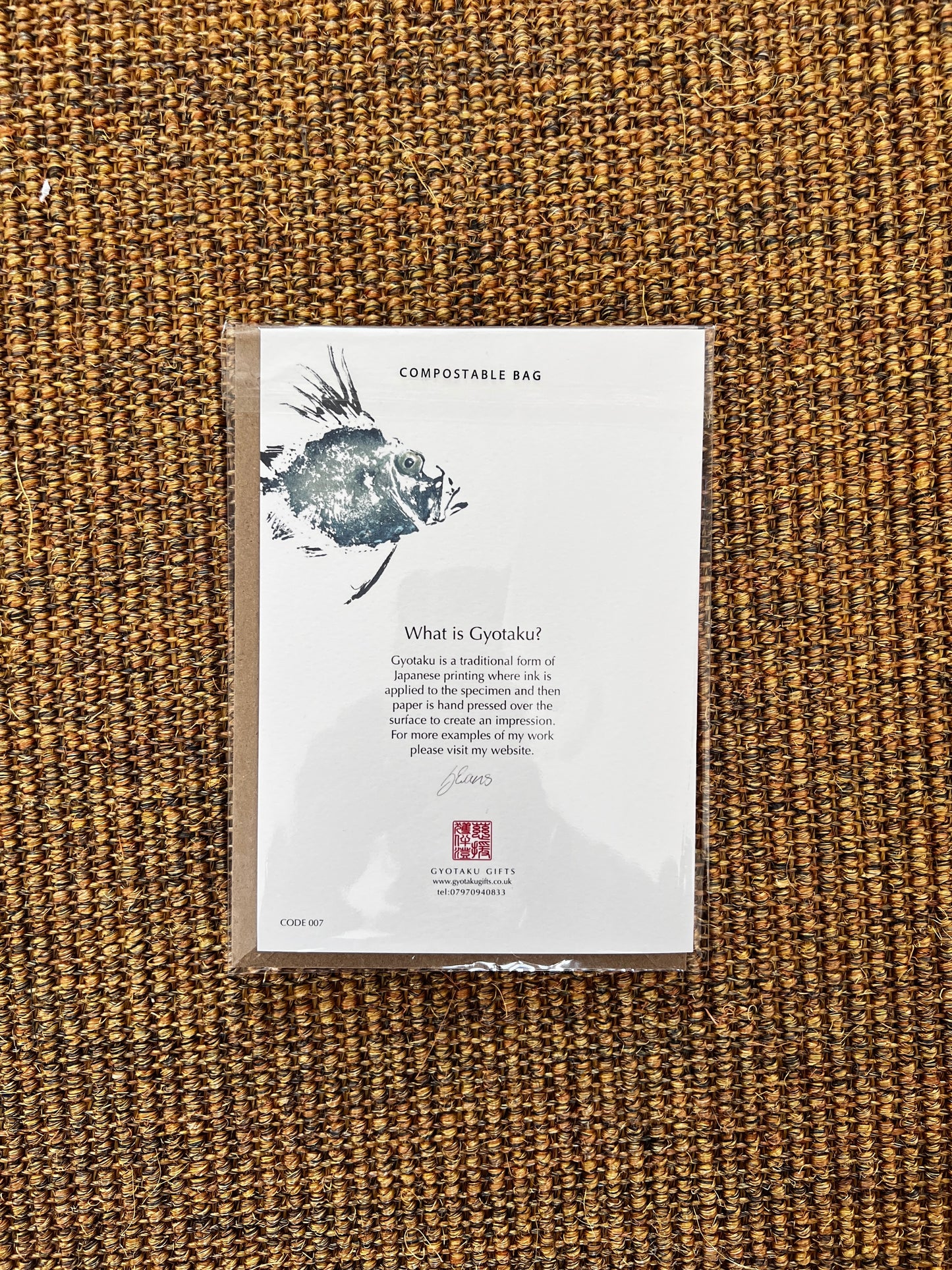 Four Gyotaku Greeting Cards
