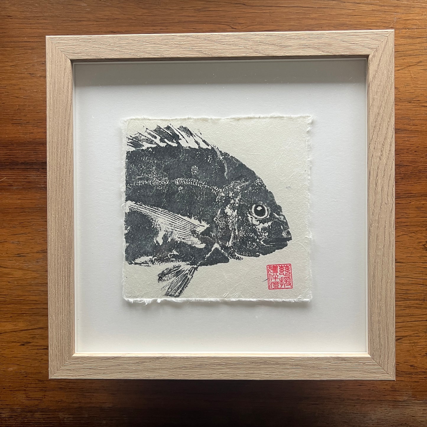 Sea Bream Mini Print – Black Ink on Thai Mulberry Paper