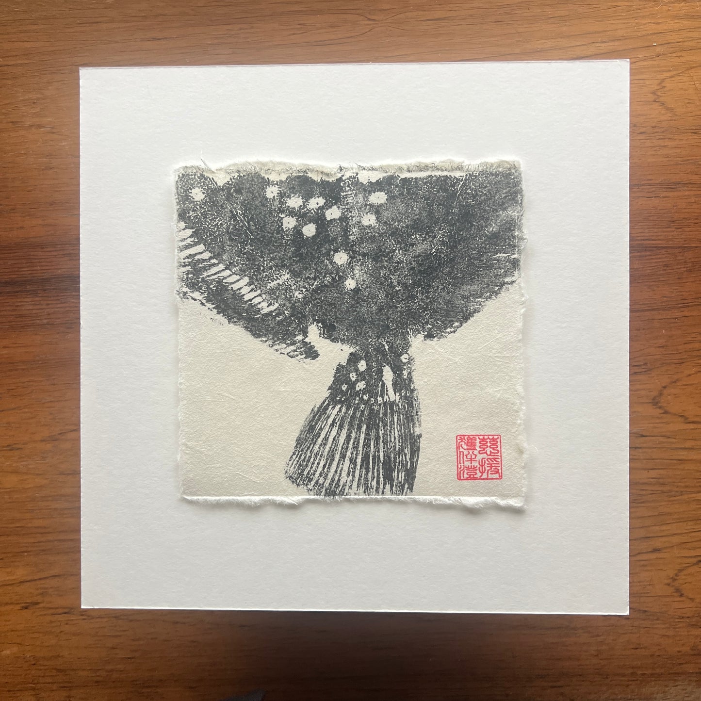 Turbot Mini Print – Black Ink on Thai Mulberry Paper