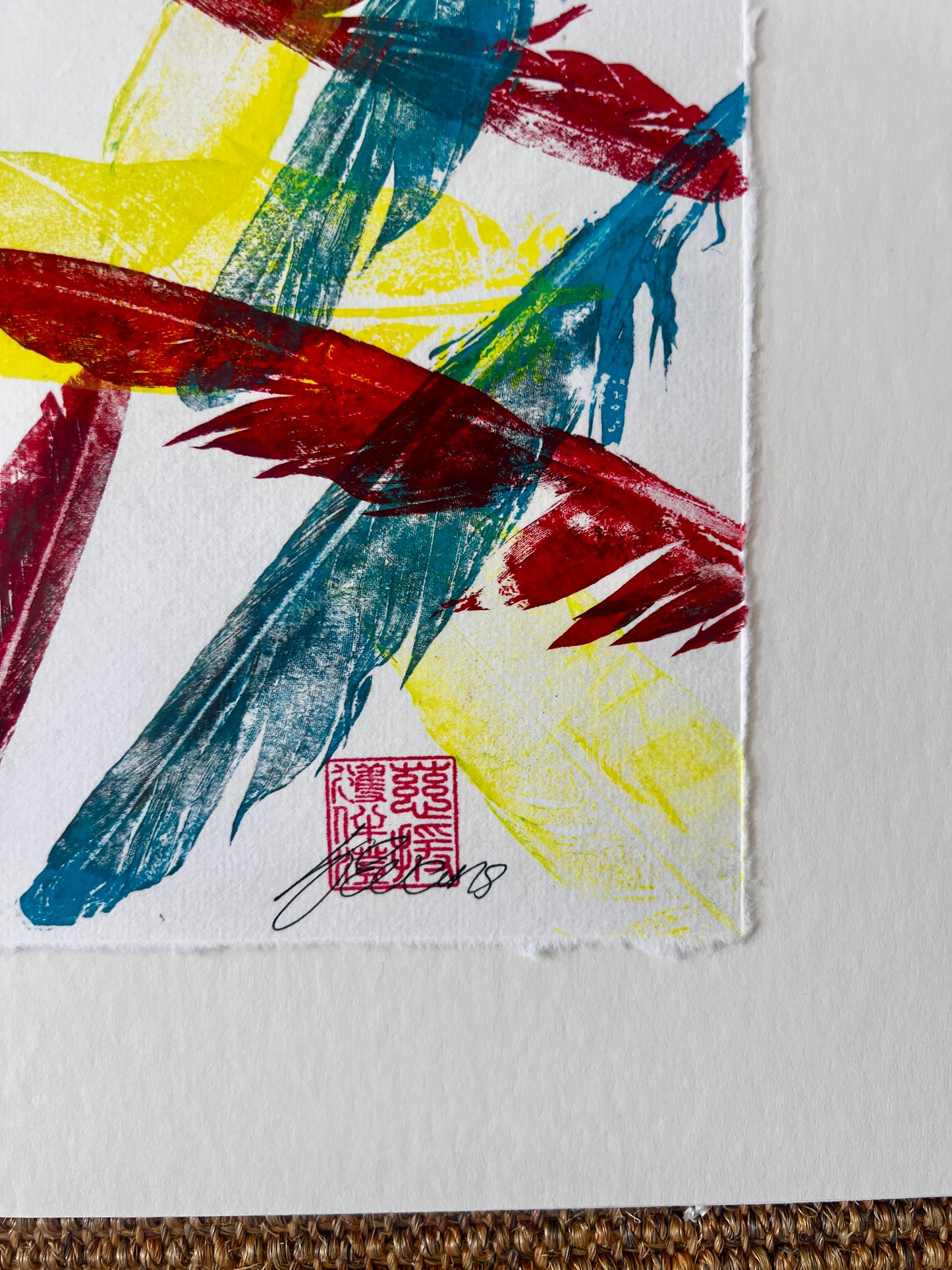 A5 Print of Multicoloured Feathers