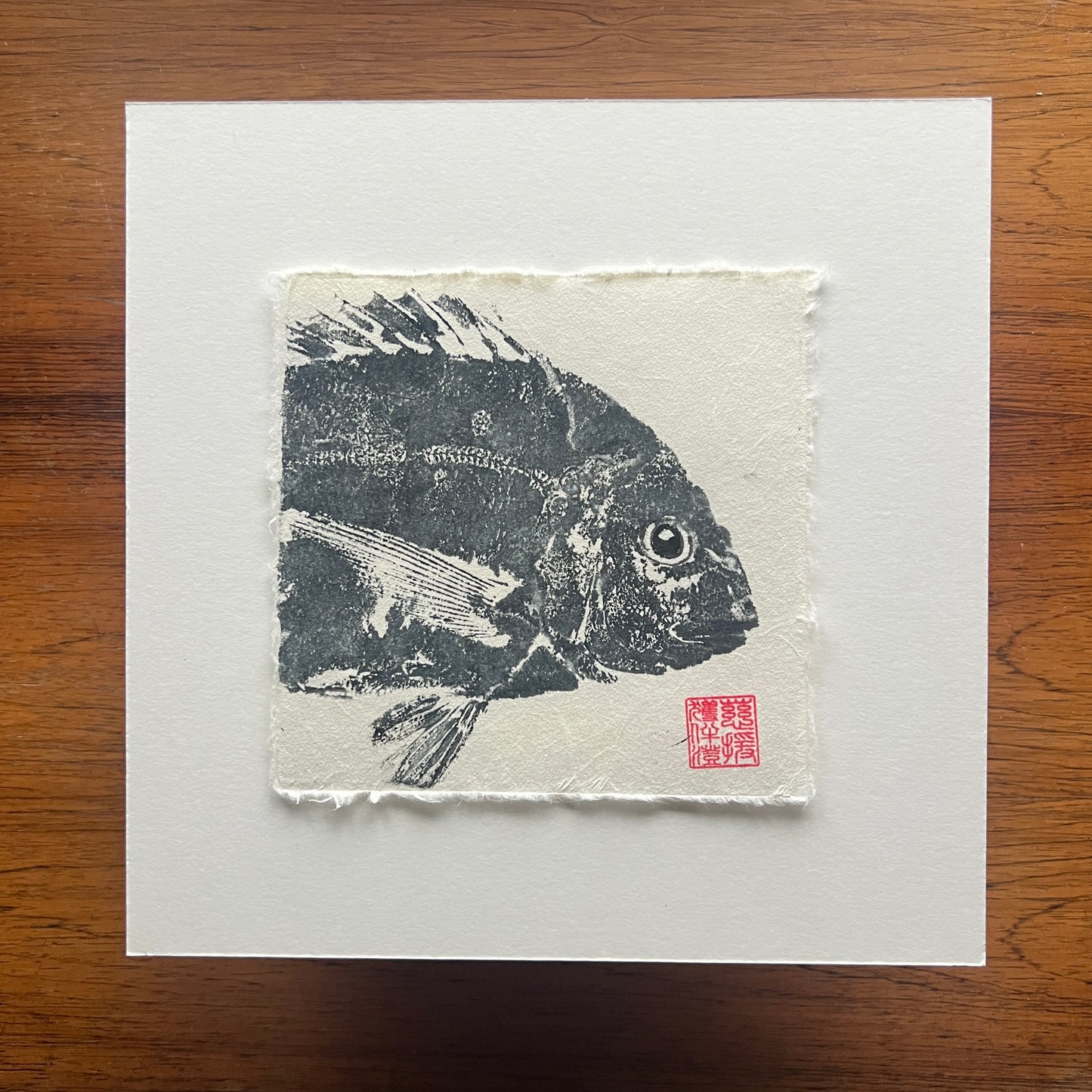 Sea Bream Mini Print – Black Ink on Thai Mulberry Paper