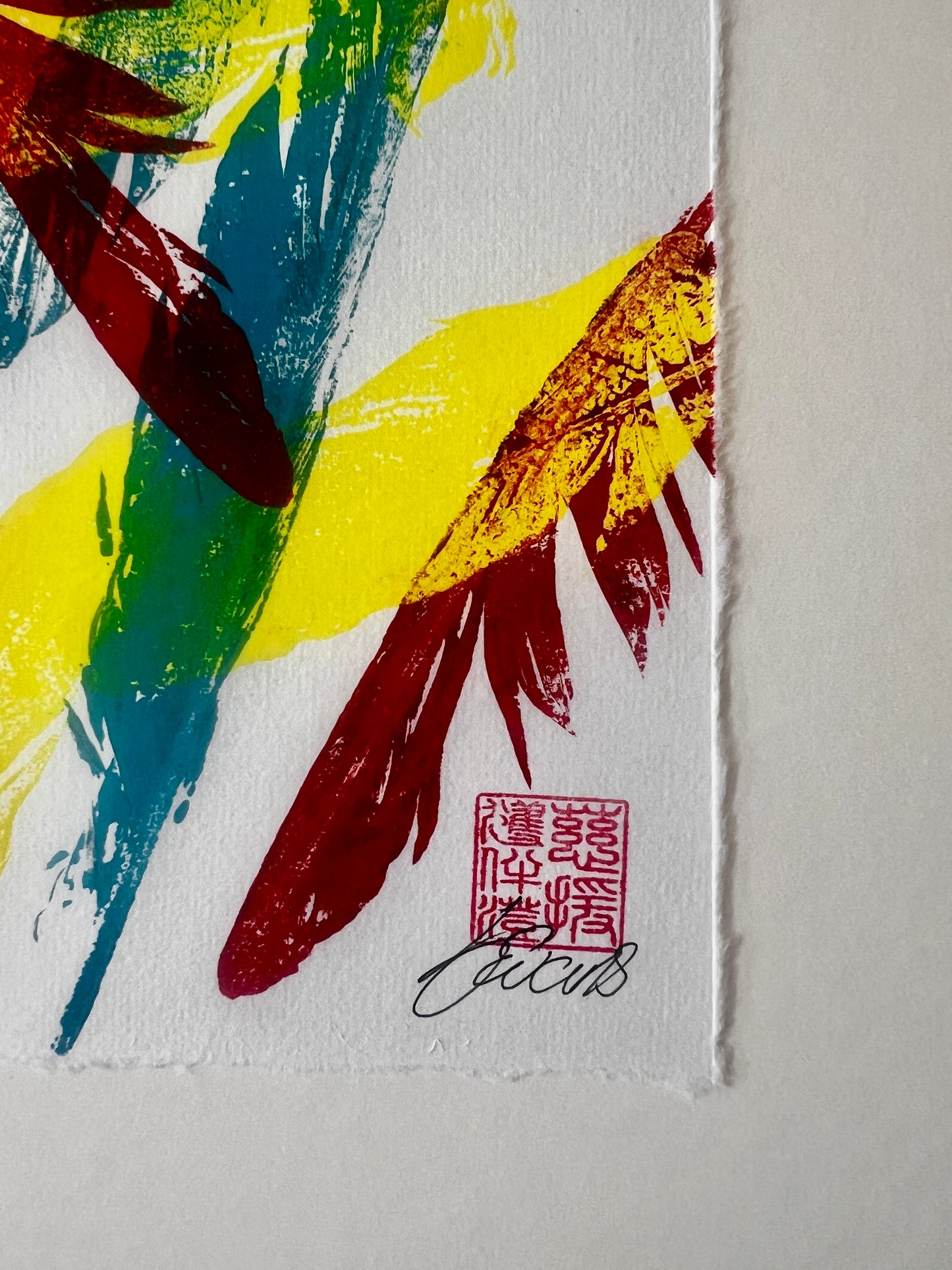 A5 Print of Multicoloured Feathers