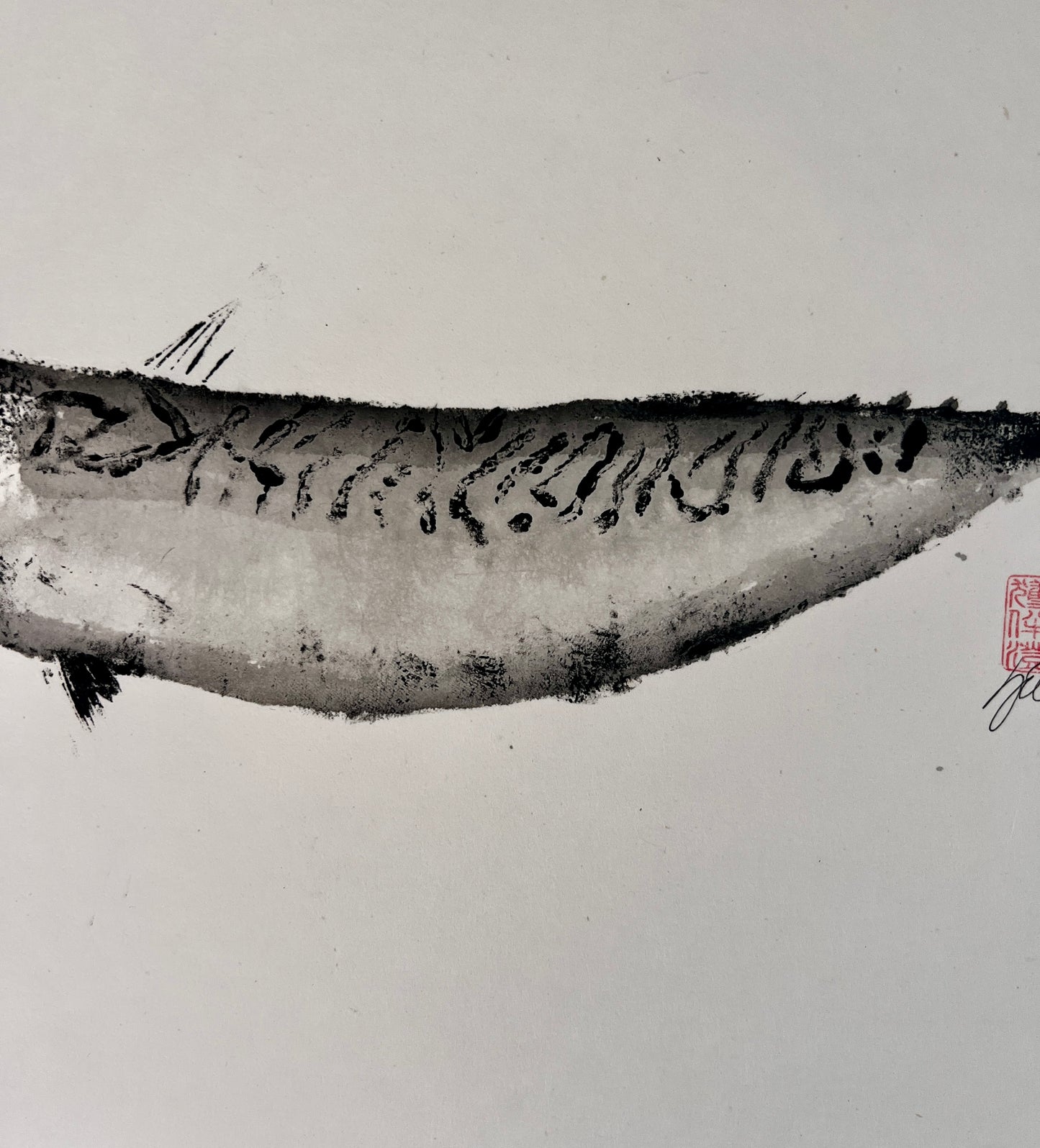 MACKEREL, HAND PAINTED GYOTAKU