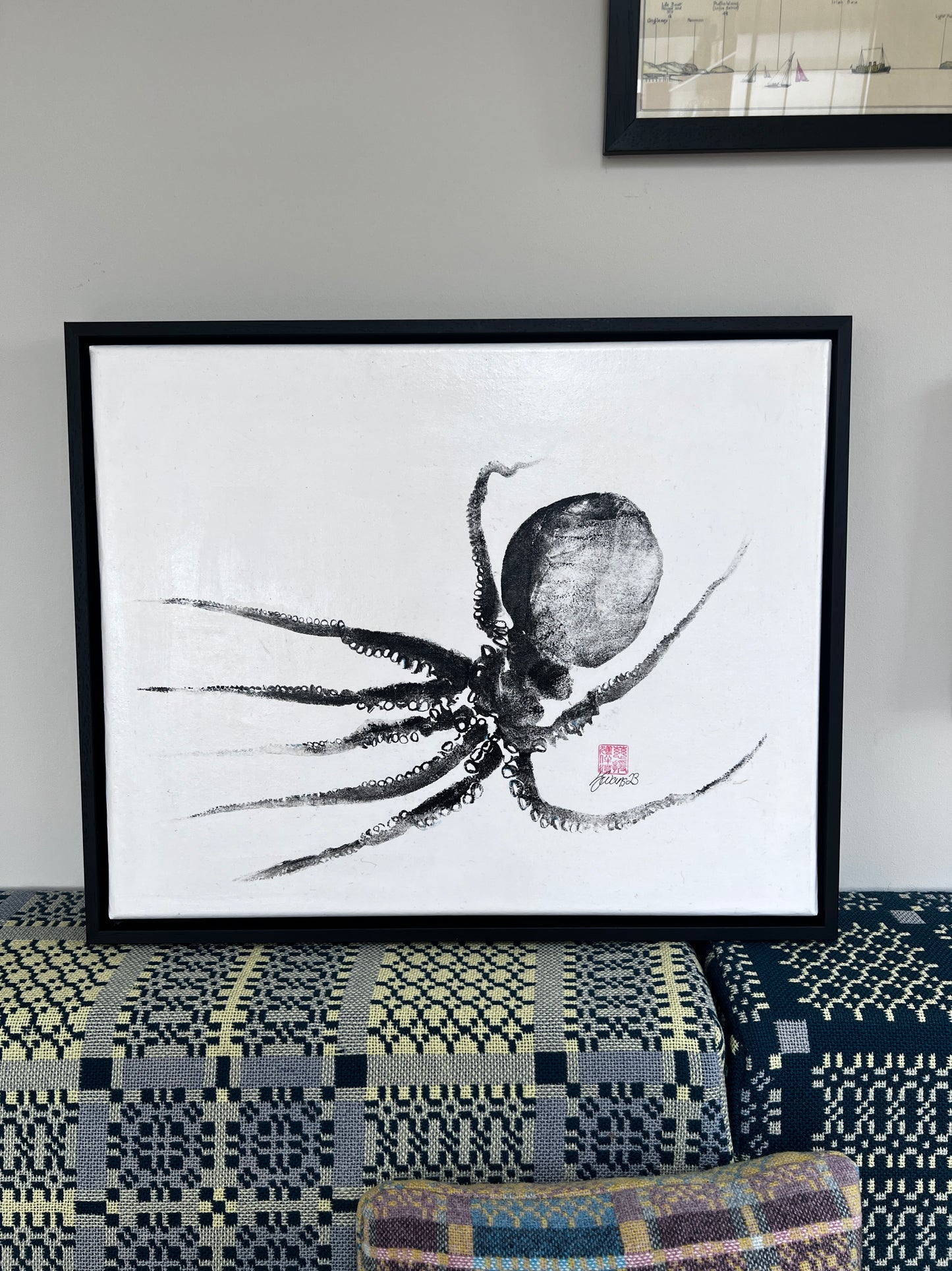 Octopus Gyotaku Printed and Wet Mounted.
