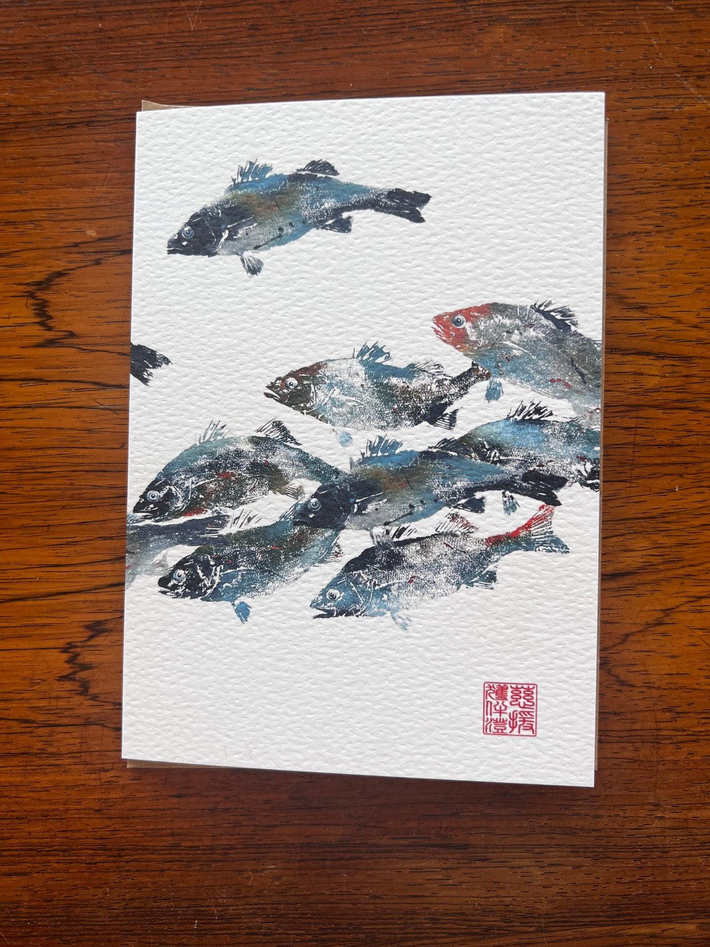 Sea Bass Shoal Greeting Card