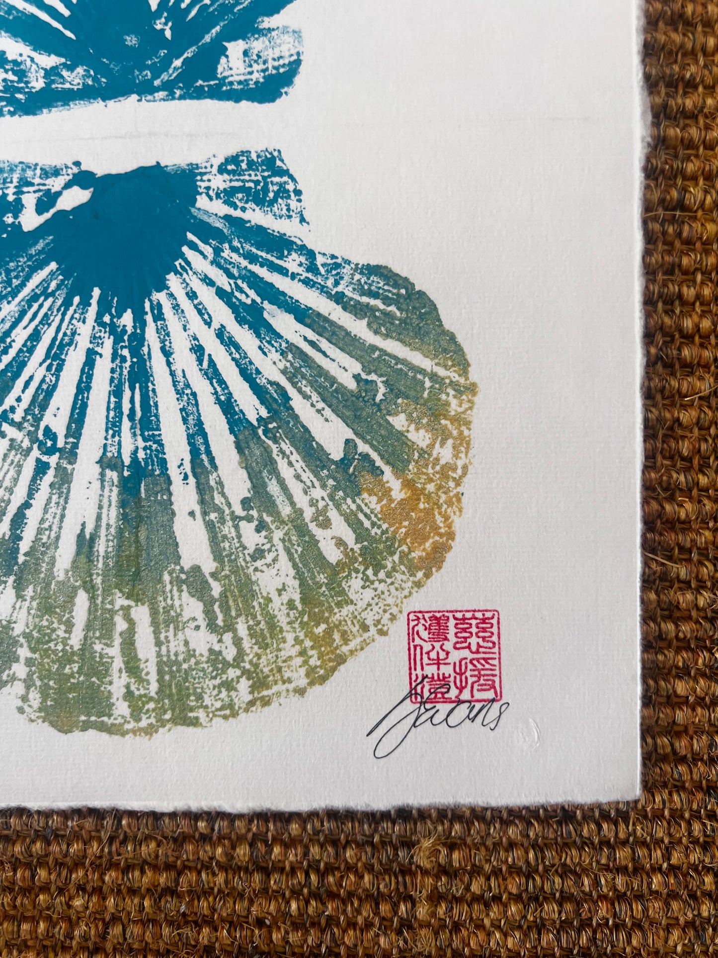 Scallop Shell Duo Gyotaku