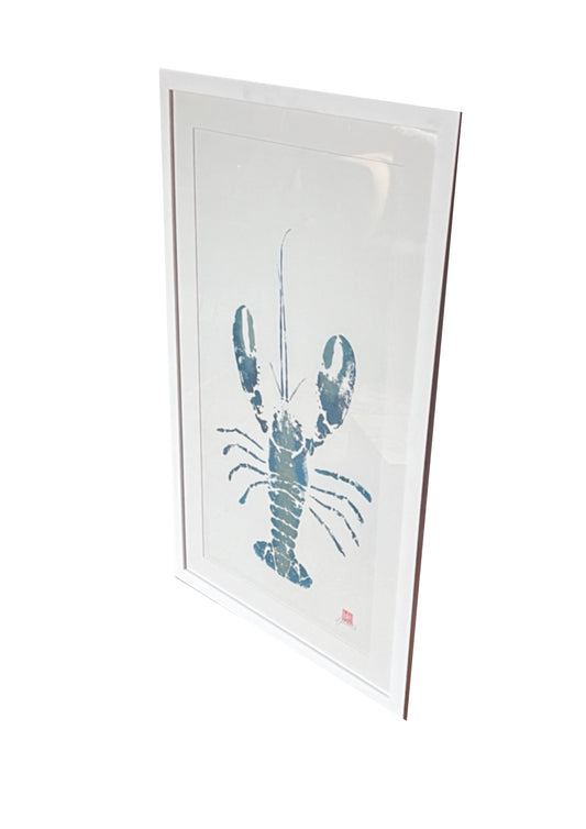Menai Strait Lobster, Gyotaku Printed in Blue, Green and Gold ink