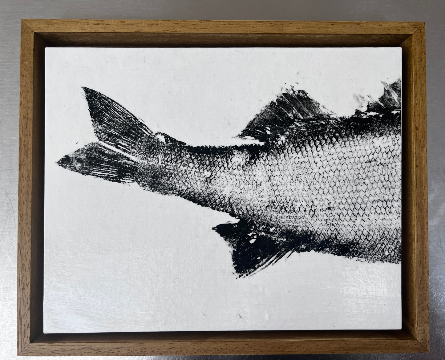 Diptych of Anglesey Sea Bass Gyotaku