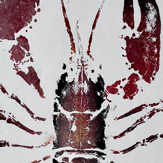 Menai Strait Lobster, Gyotaku Printed and Wet Mounted.