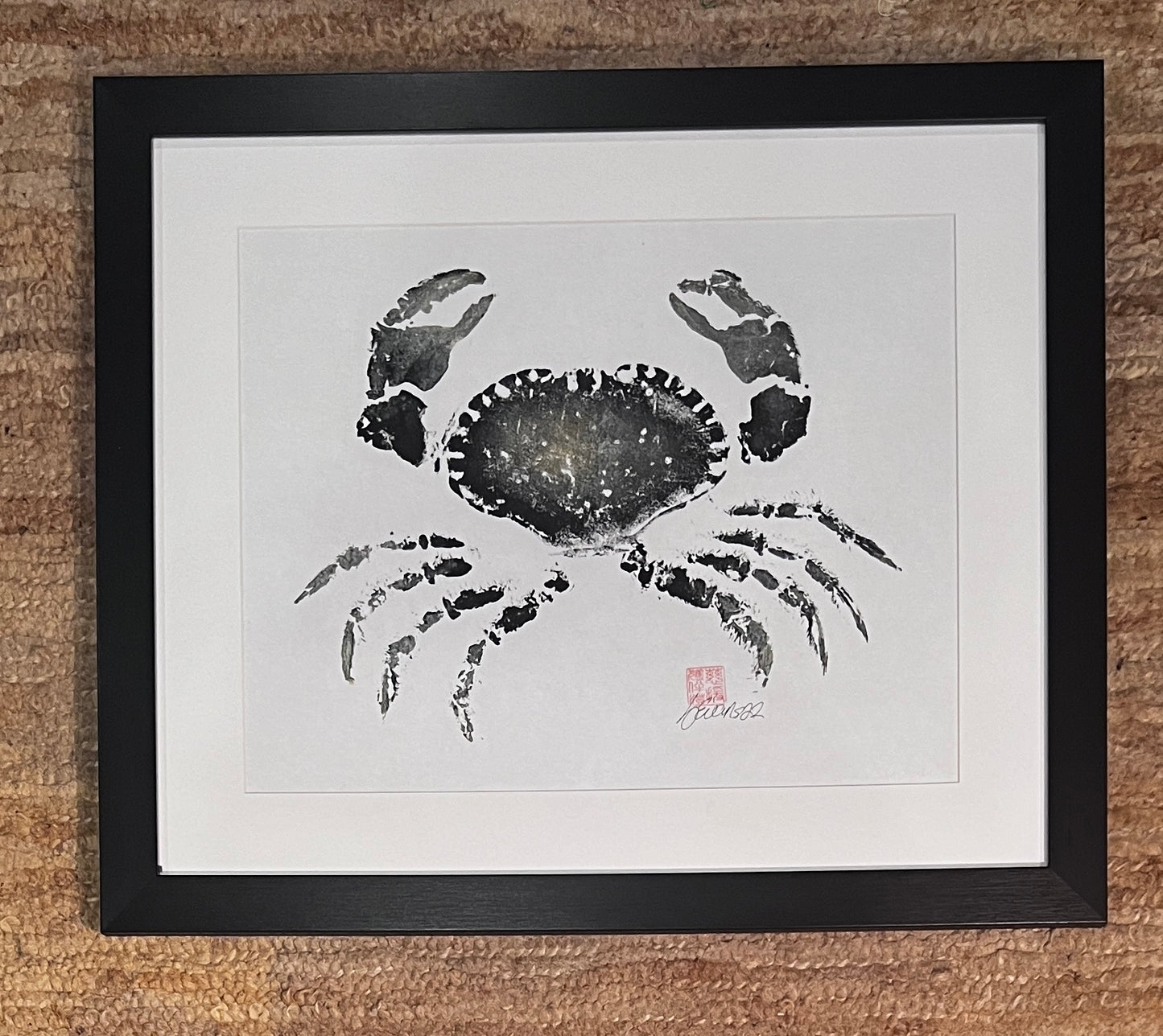 Hand Printed Gyotaku Anglesey Crab