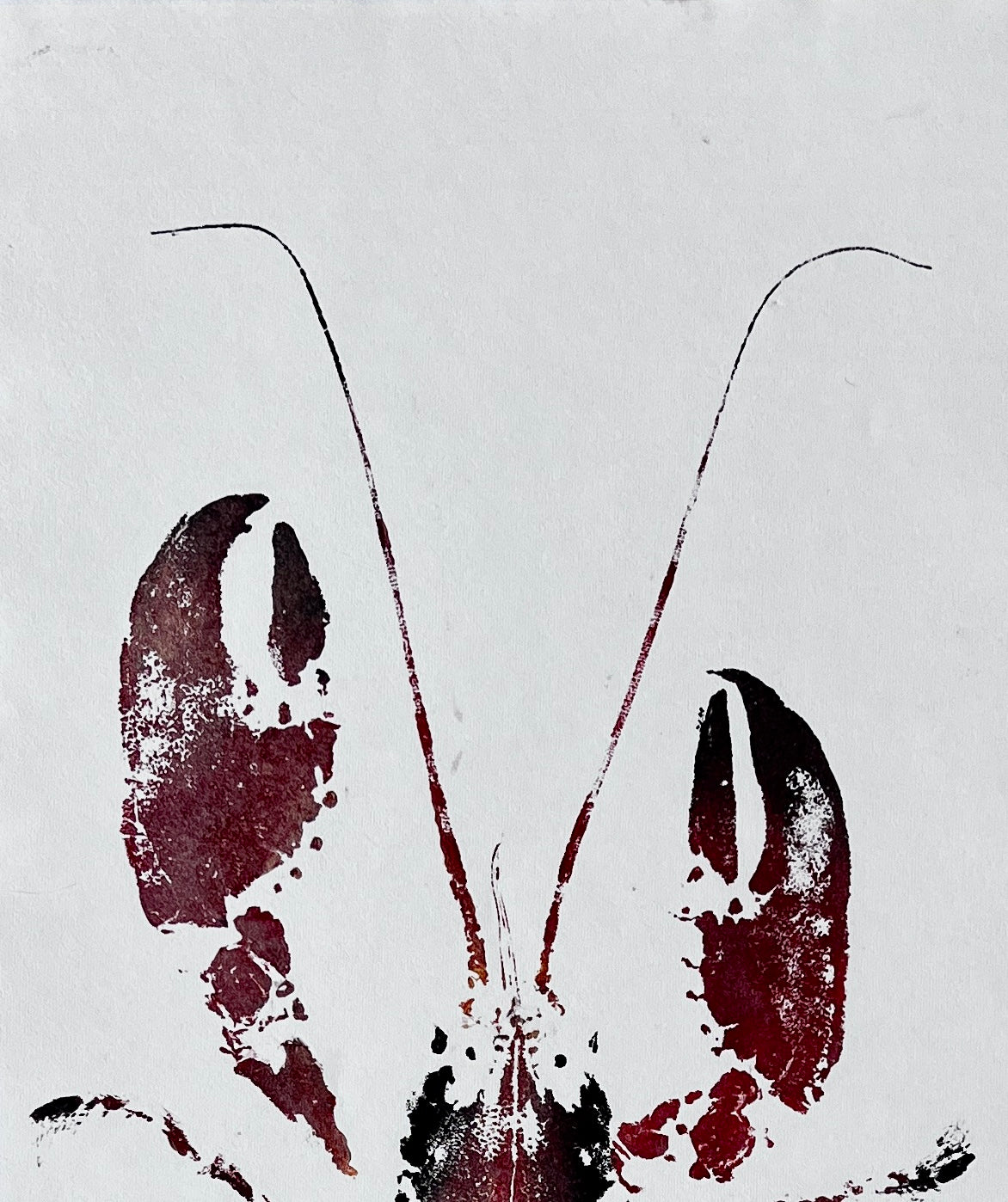 Menai Strait Lobster, Gyotaku Printed and Wet Mounted.