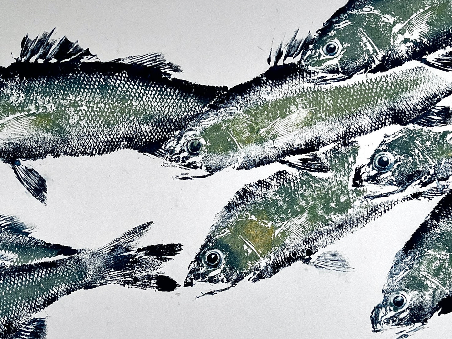 Large Gyotaku Sea Bass on Handmade Japanese paper