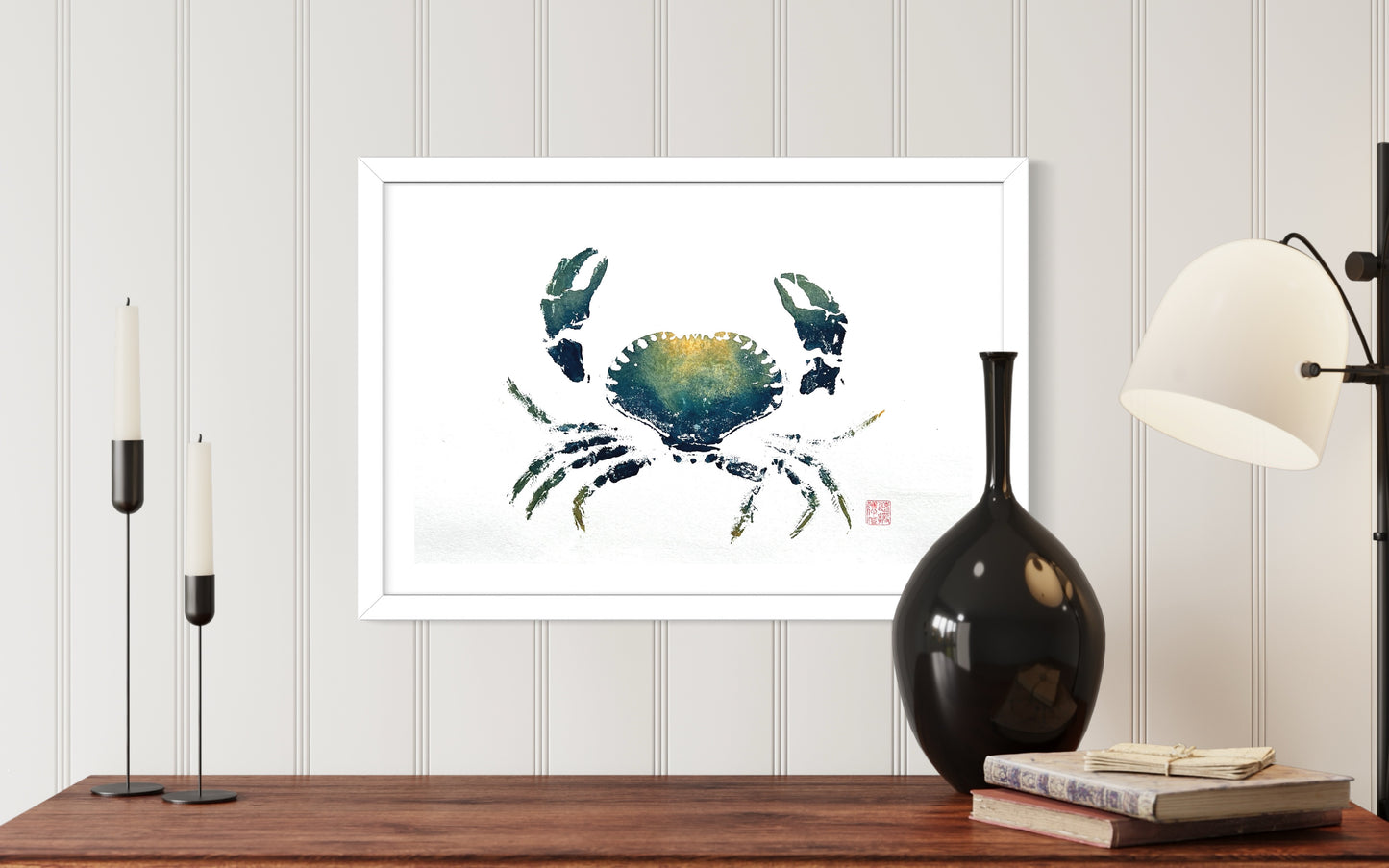 Hand Printed Gyotaku Anglesey Crab