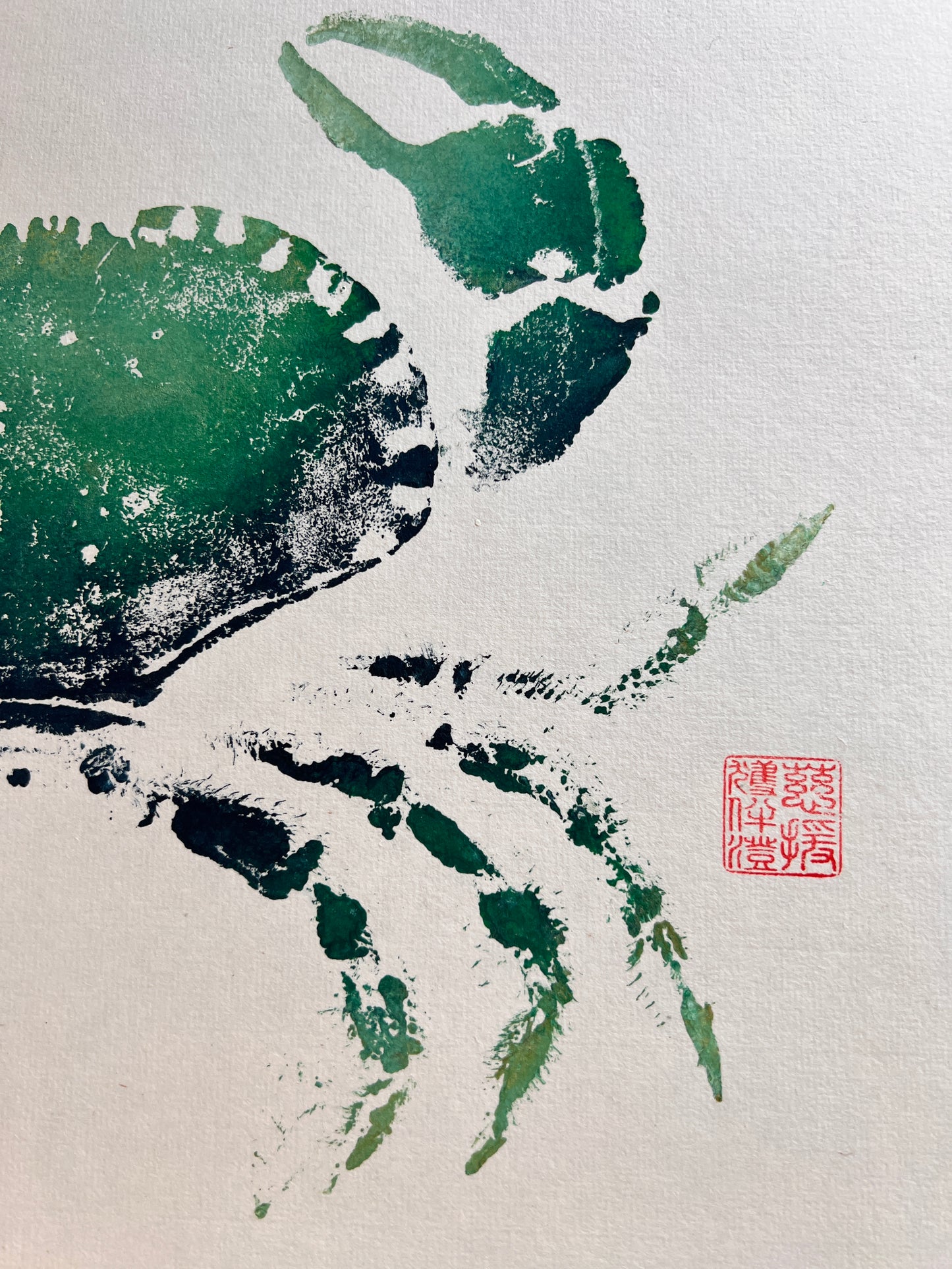 Hand Printed Gyotaku Anglesey Crab
