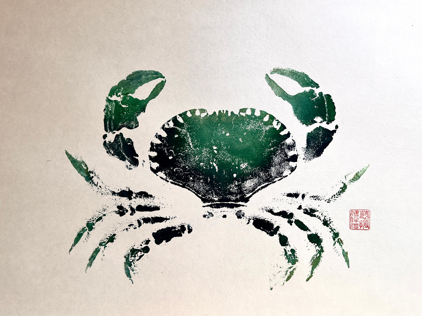 Hand Printed Gyotaku Anglesey Crab