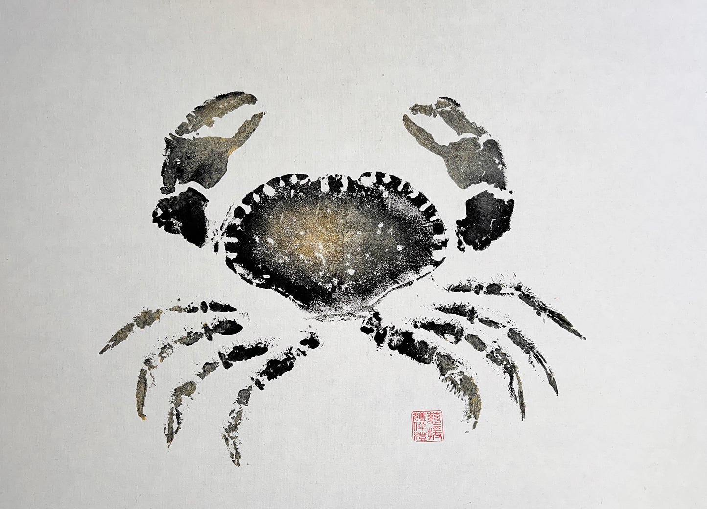 Hand Printed Gyotaku Anglesey Crab