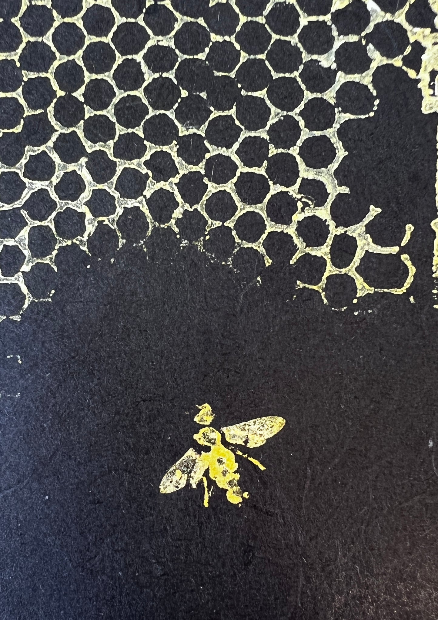 Manchester Bees and Honeycomb Gyotaku Print