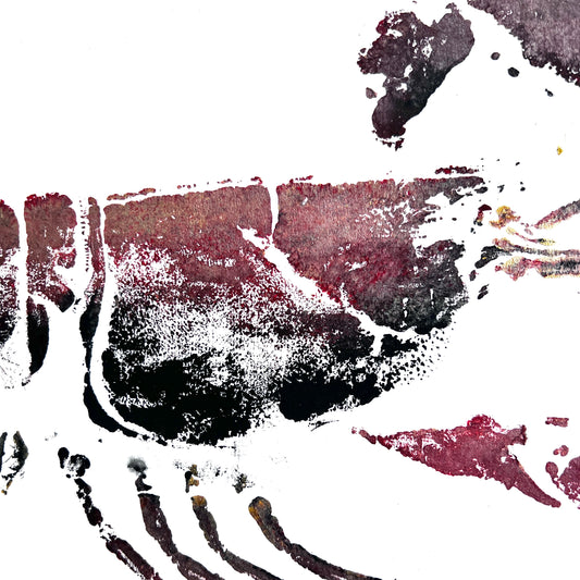 Menai Strait Lobster, Gyotaku Printed and Wet Mounted.