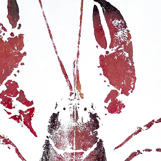 Hand Printed Lobster from Anglesey by Jane Evans