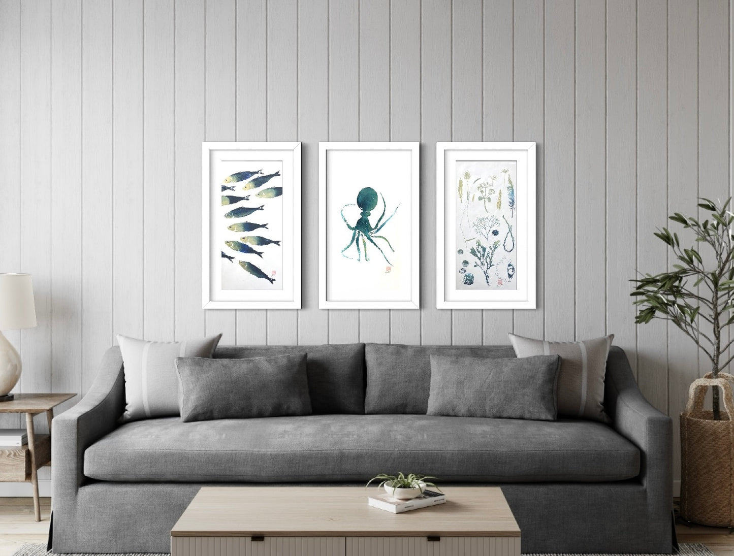 Octopus Gyotaku Printed and Wet Mounted.