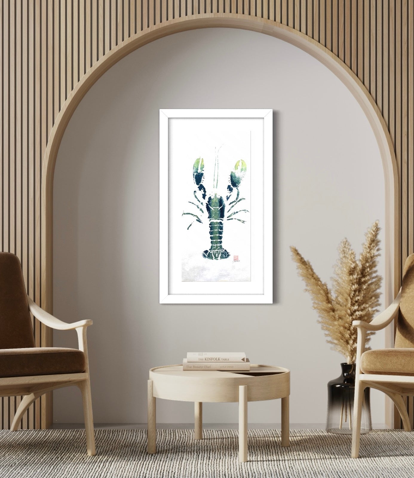 Menai Strait Lobster, Gyotaku Printed and Wet Mounted.