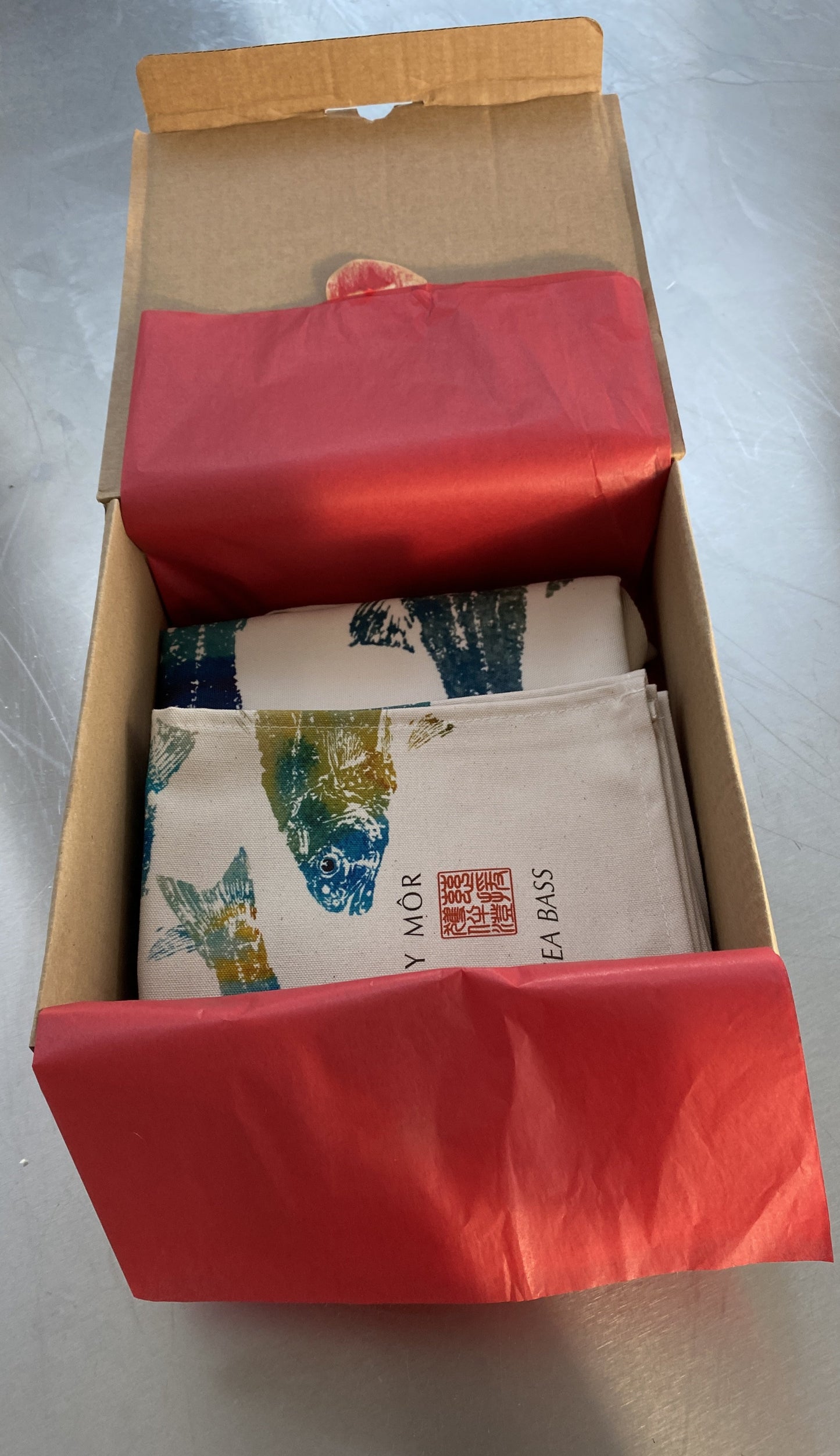 Sea Bass Kitchen Textile Gift Box